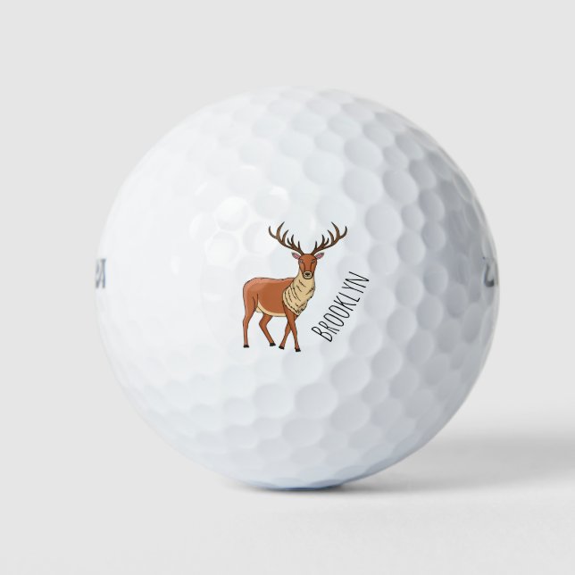 Pelotas De Golf Ilustracion personalizado de renos (Anverso)