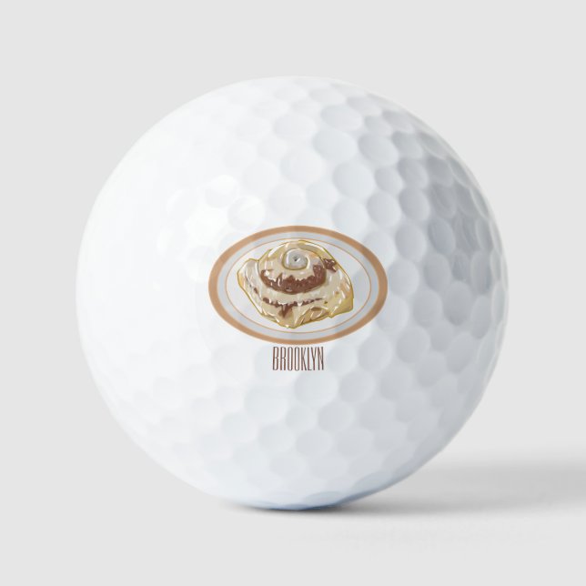 Pelotas De Golf Ilustracion personalizado de rollo de canela (Anverso)