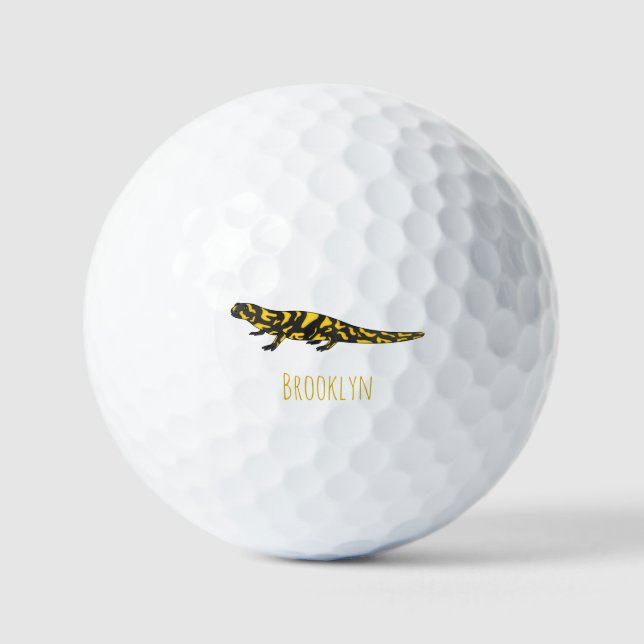 Pelotas De Golf Ilustracion personalizado de salamandra tigre (Anverso)
