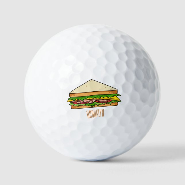 Pelotas De Golf Ilustracion personalizado de sándwich (Anverso)