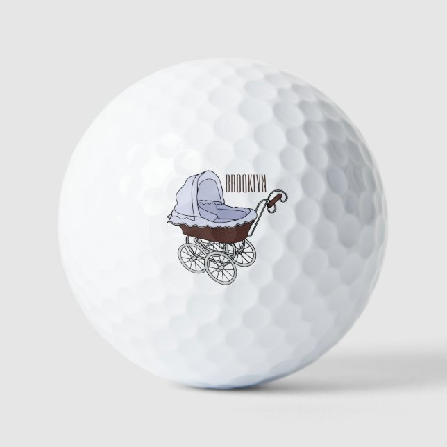 Pelotas De Golf Ilustracion personalizado de Stroller (Anverso)