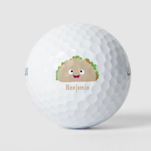 Pelotas De Golf Ilustracion personalizado de taco alegre sonriente