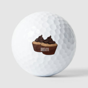 Pelotas De Golf Ilustracion personalizado de tarta