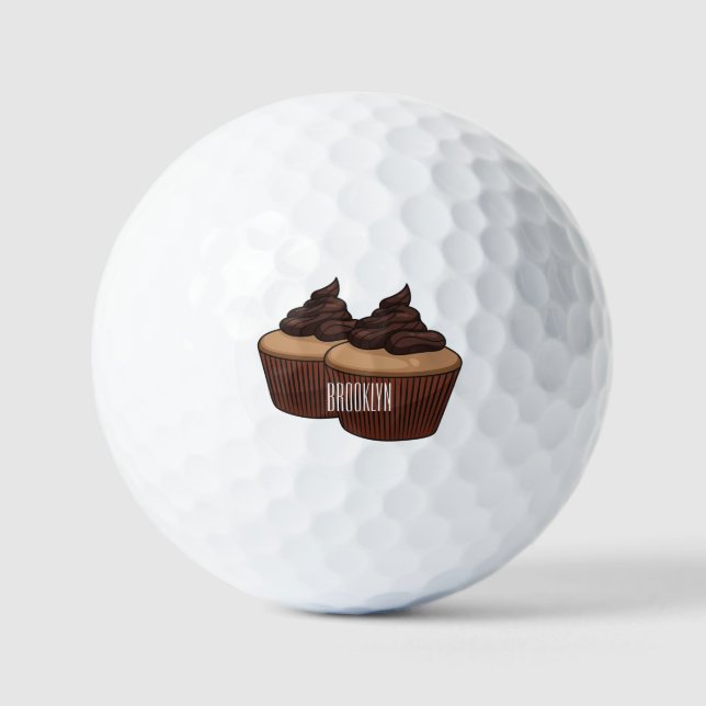 Pelotas De Golf Ilustracion personalizado de tarta (Anverso)