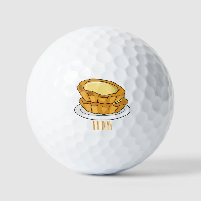 Pelotas De Golf Ilustracion personalizado de tarta de huevo (Anverso)