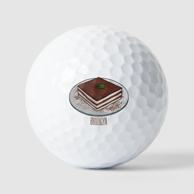 Pelotas De Golf Ilustracion personalizado de tarta de Tiramisu (Anverso)