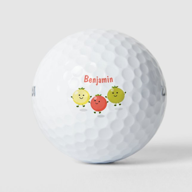 Pelotas De Golf Ilustracion personalizado de tomates de cerezo (Anverso)