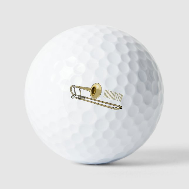 Pelotas De Golf Ilustracion personalizado de Trombone (Anverso)