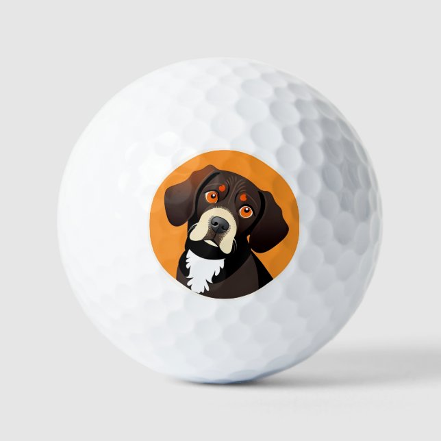 Pelotas De Golf Ilustracion Personalizado de un cachorro (Anverso)
