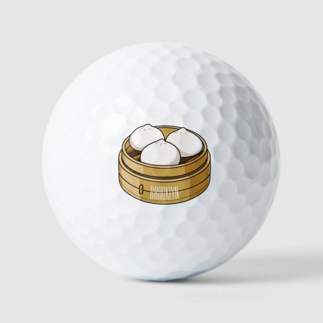 Pelotas De Golf Ilustracion personalizado Dim sum (Anverso)