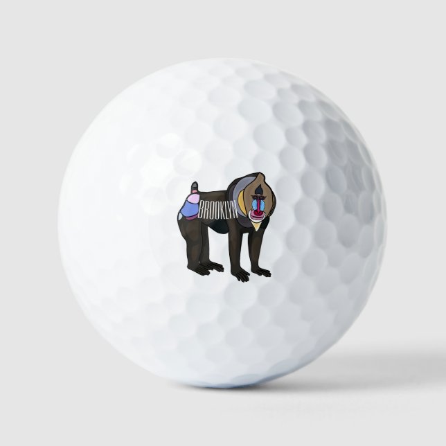Pelotas De Golf Ilustracion personalizado Mandrill (Anverso)