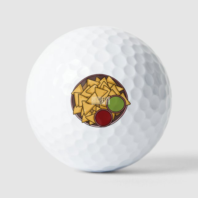 Pelotas De Golf Ilustracion personalizado Nachos (Anverso)