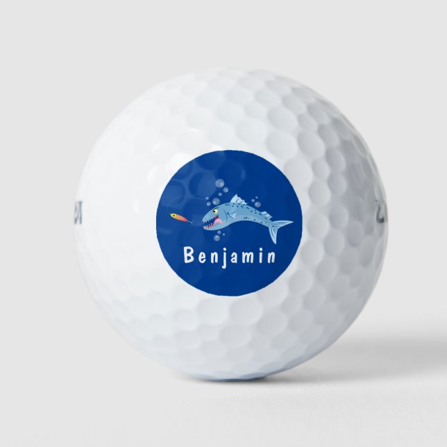 Pelotas De Golf Ilustracion personalizado pescador hambriento de b (Anverso)