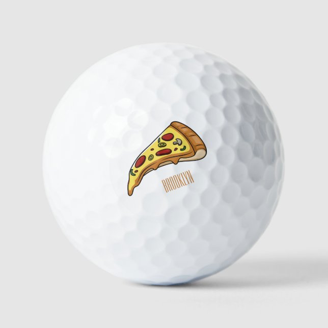 Pelotas De Golf Ilustracion personalizado Pizza (Anverso)