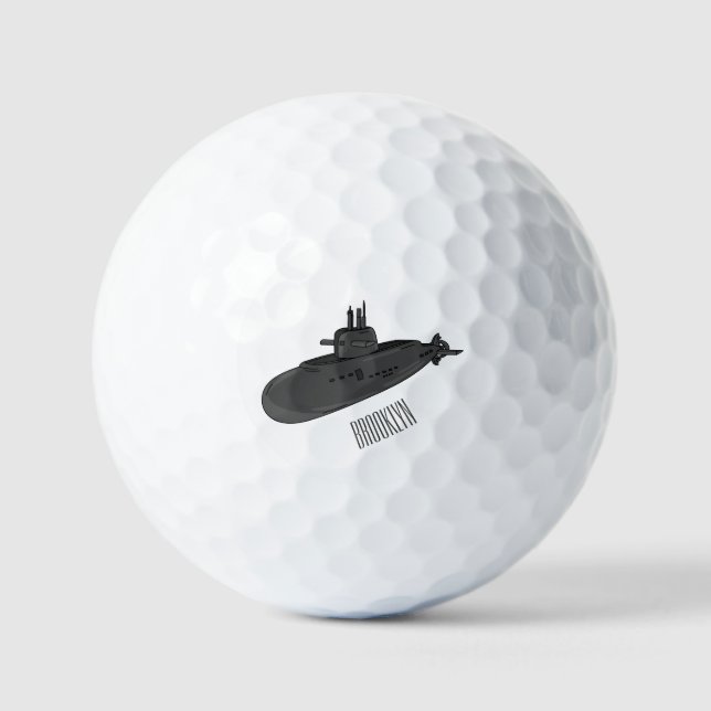 Pelotas De Golf Ilustracion personalizado submarino (Anverso)