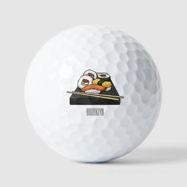 Pelotas De Golf Ilustracion personalizado Sushi (Anverso)