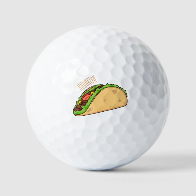 Pelotas De Golf Ilustracion personalizado Taco (Anverso)