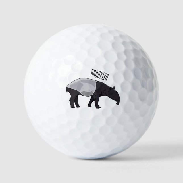 Pelotas De Golf Ilustracion personalizado Tapir (Anverso)
