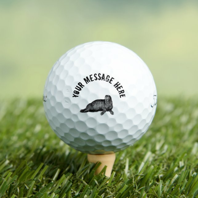 Pelotas De Golf Ilustracion simple de Black Walrus (Camiseta in situ)