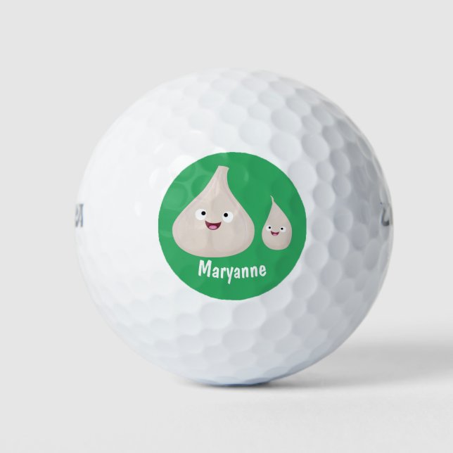 Pelotas De Golf Ilustracion vegetal de personalizado de ajo dulce (Anverso)