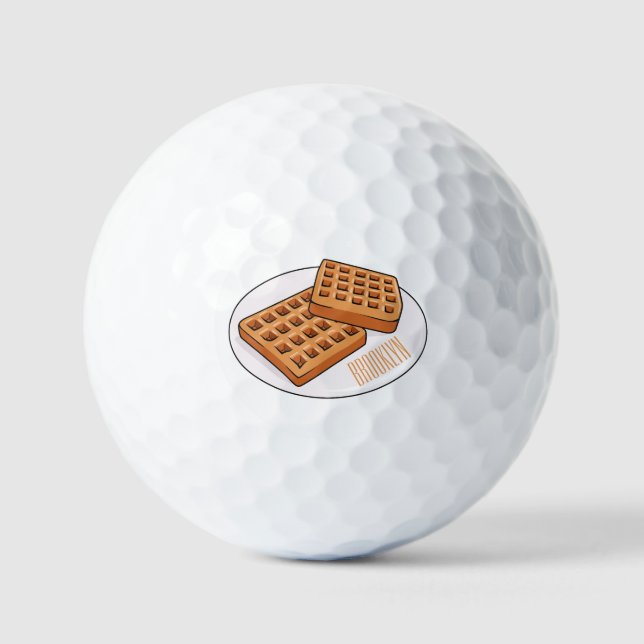 Pelotas De Golf Ilustracion Waffle personalizado (Anverso)