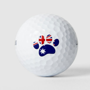 Pelotas De Golf Imagen de la página de perro de la bandera de Aust