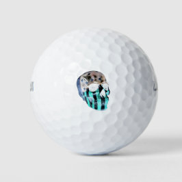 Pelotas De Golf Imagen inquietante negativa de un cráneo pintado