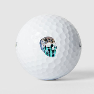 Pelotas De Golf Imagen inquietante negativa de un cráneo pintado