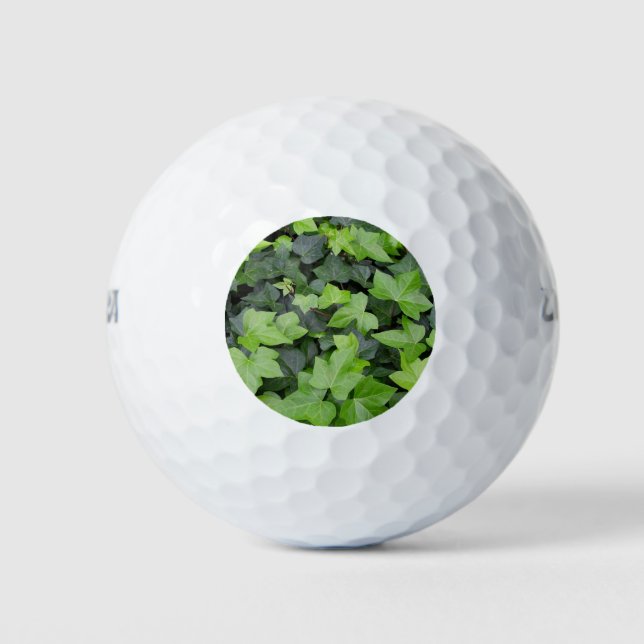Pelotas De Golf Impresión botánica de marfil verde (Anverso)