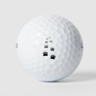 Pelotas De Golf Impresión de la hoja de degradado del oso negro