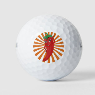 Pelotas De Golf Impresión del bordado rojo de diva de pimienta cal