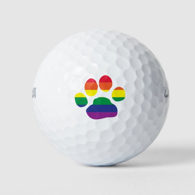 Pelotas De Golf Impresión gay-Pride-Paw (Anverso)