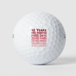 Pelotas De Golf Impresionante desde 40 años 40º regalo de cumpleañ