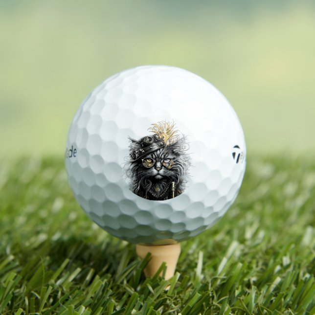Pelotas De Golf Impresionante gato steampunk  (Camiseta in situ)