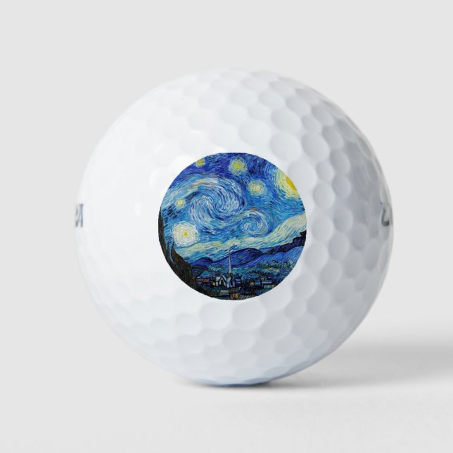 Pelotas De Golf Impresionismo Vincent Van Gogh Starry Starry Night (Anverso)