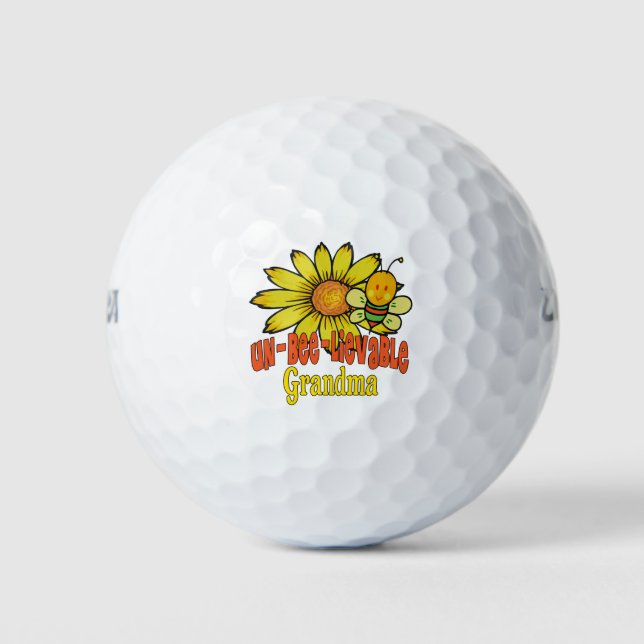 Pelotas De Golf Increíble abuela girasoles y abejas (Anverso)