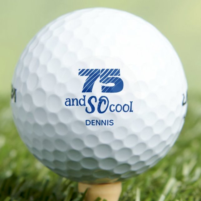 Pelotas De Golf Increíble Cumpleaños 75 Azul Genial Personalizado (Subido por el creador)