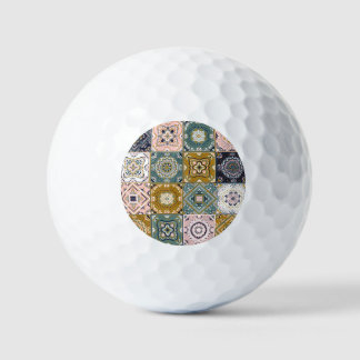 Pelotas De Golf Indio de Talavera: Patchwork, mosaico étnico.