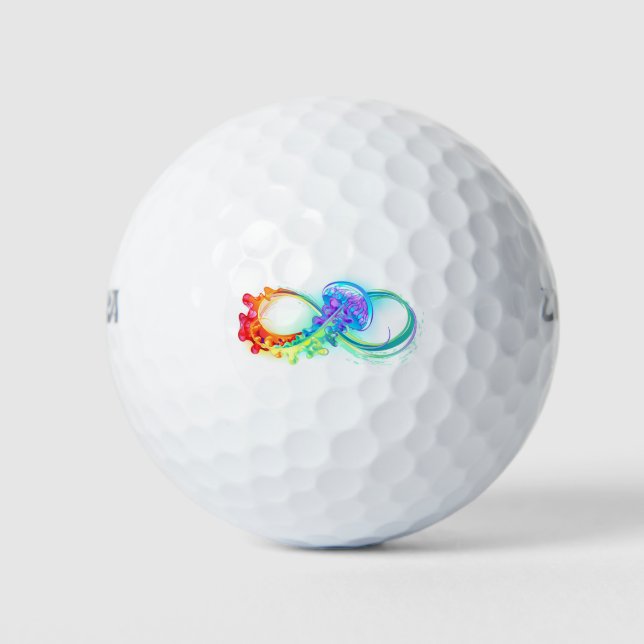 Pelotas De Golf Infinidad con las medusas del arcoiris (Anverso)