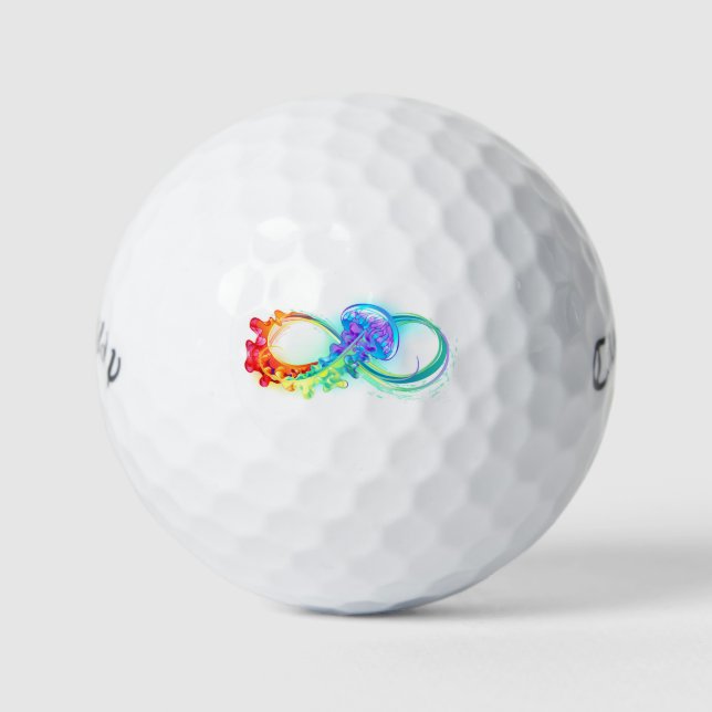 Pelotas De Golf Infinidad con las medusas del arcoiris (Anverso)