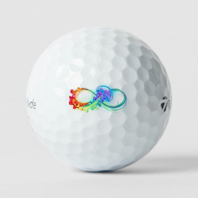 Pelotas De Golf Infinidad con las medusas del arcoiris (Anverso)