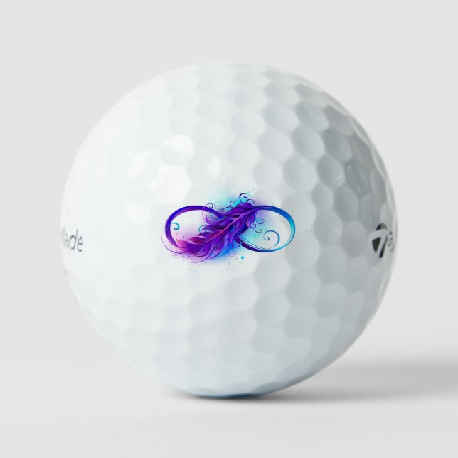 Pelotas De Golf Infinito con plumas púrpura (Anverso)