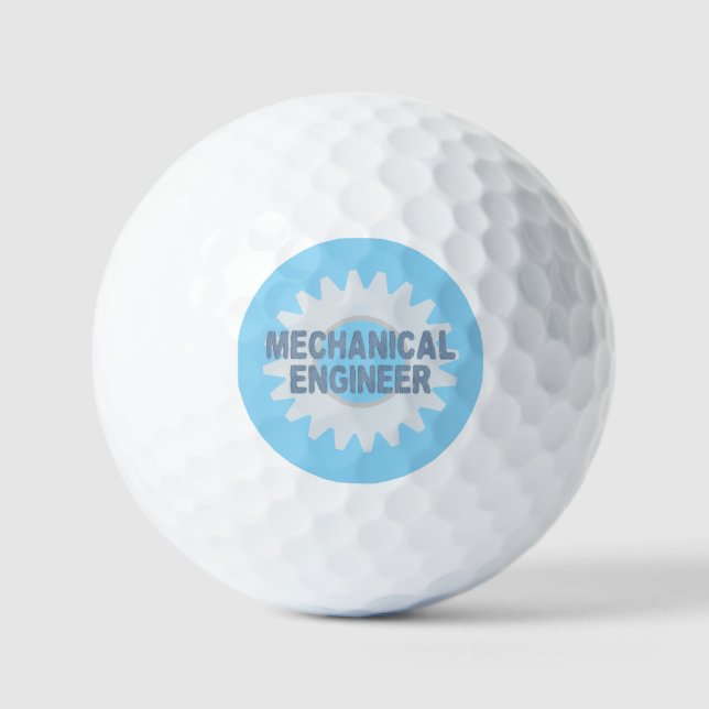 Pelotas De Golf Ingeniero Mecánico Gear Blue Gray (Anverso)