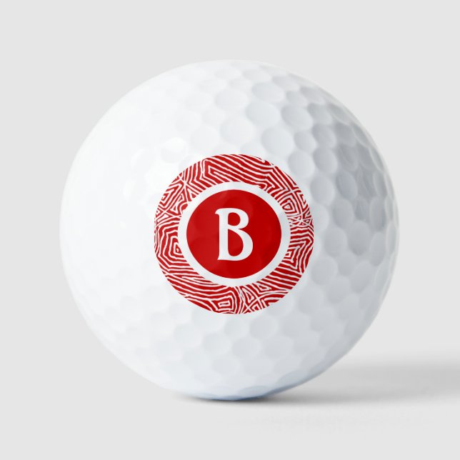 Pelotas De Golf Inicial en Rojo (Anverso)