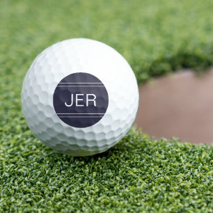 Pelotas De Golf Inicial Monograma Azul Personalizado para Golfista