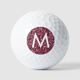 Pelotas De Golf Inicial personalizado de la cimarrona borgoña roja