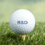 Pelotas De Golf Iniciales de monograma azul personalizadas<br><div class="desc">Las pelotas de golf personalizados hacen grandes regalos para todas las ocasiones. Este diseño presenta un texto de bloque azul de estilo monograma. Puede personalizar del texto con cualquier rúbrica o texto de su elección. #golflover</div>