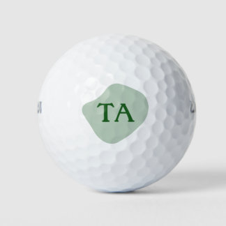 Pelotas De Golf Iniciales de monograma en verde sobre burbuja de c