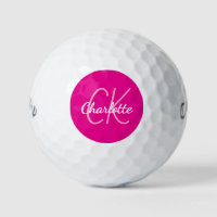 Iniciales de monograma rosa caliente mujeres