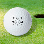 Pelotas De Golf Iniciales de monograma simple y elegante personali<br><div class="desc">Personalice las iniciales para crear un gran regalo y mantener el golf en un monograma. Diseñado por Thisisnotme©</div>